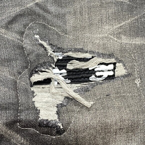 NEW TULONES Men’s Euro Skinny Jeans Coated Black Distressed Denim Size 36 NWT - Picture 4 of 11